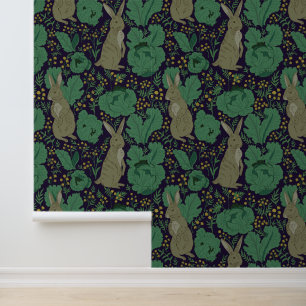 William Morris Style Tuin Konijnenpatroon Behang