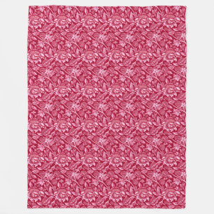 William Morris Sunflower, Bourgondië en roze Fleece Deken