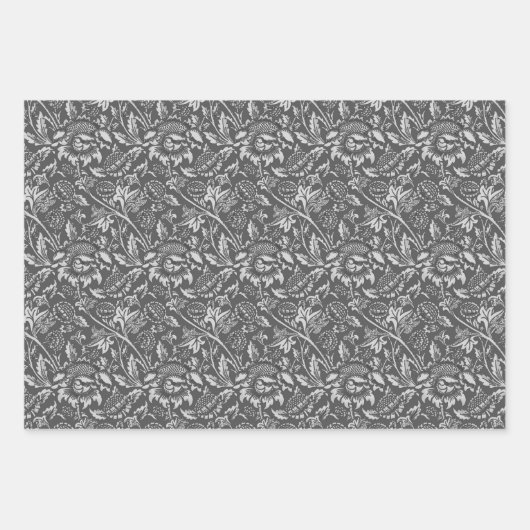 William Morris Sunflower, bruin, roze, grijs Inpakpapier Vel (Voorkant 3)