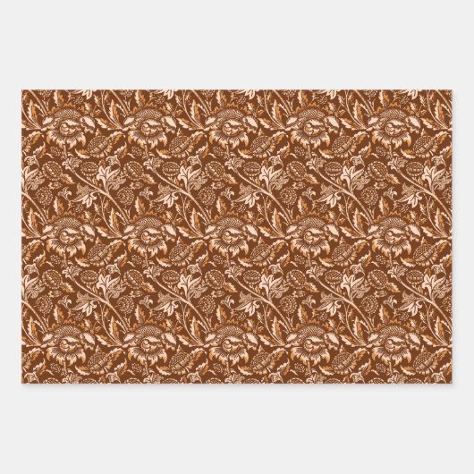 William Morris Sunflower, bruin, roze, grijs Inpakpapier Vel (Voorkant)