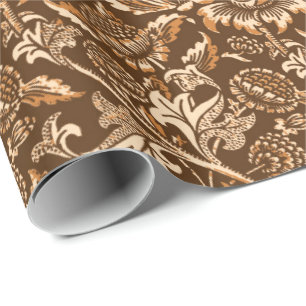 William Morris Sunflower, Chocolate Brown & Beige Cadeaupapier
