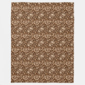 William Morris Sunflower, Chocolate Brown & Beige Fleece Deken (Voorkant)