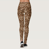 William Morris Sunflower, Chocolate Brown & Beige Leggings (Achterkant)