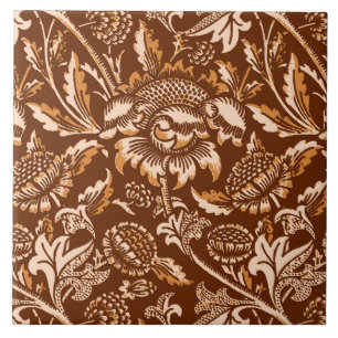 William Morris Sunflower, Chocolate Brown & Beige Tegeltje