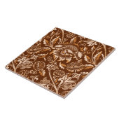 William Morris Sunflower, Chocolate Brown & Beige Tegeltje (Zijkant)