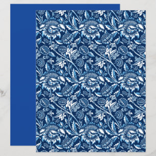 William Morris Sunflower, Dark Blue en White