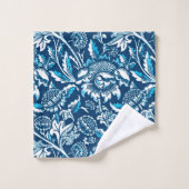 William Morris Sunflower, Dark Blue en White Bad Handdoek (Wasdoekje)