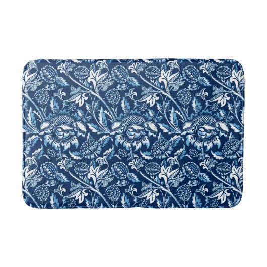 William Morris Sunflower, Dark Blue en White Badmat (Voorkant)