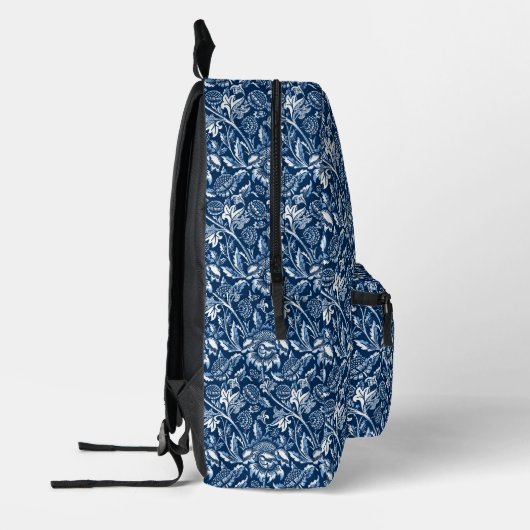 William Morris Sunflower, Dark Blue en White Bedrukte Rugzak (Links)