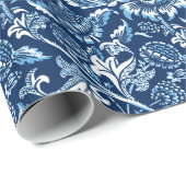 William Morris Sunflower, Dark Blue en White Cadeaupapier (Rol Hoek)