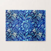 William Morris Sunflower, Dark Blue en White Legpuzzel (Horizontaal)