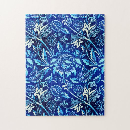 William Morris Sunflower, Dark Blue en White Legpuzzel (Verticaal)