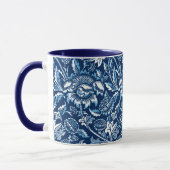 William Morris Sunflower, Dark Blue en White Mok (Links)