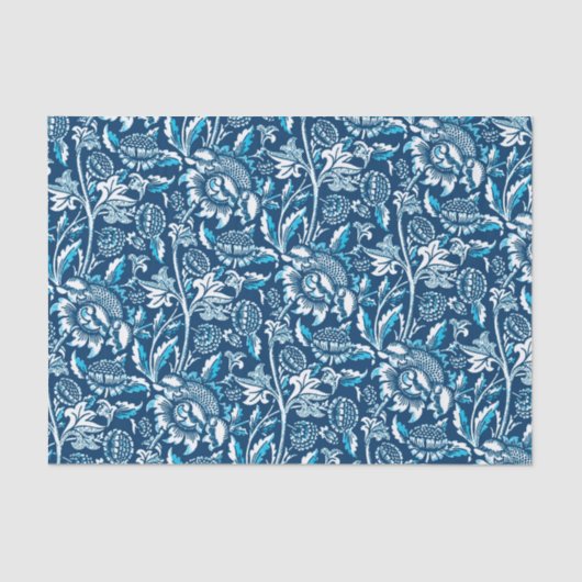 William Morris Sunflower, Dark Blue en White Tissuepapier (Voorkant)