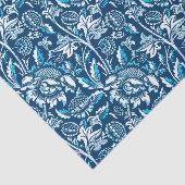 William Morris Sunflower, Dark Blue en White Tissuepapier (Detail)