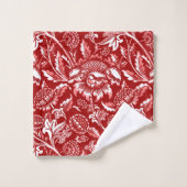 William Morris Sunflower, Deep Red en White Bad Handdoek (Wasdoekje)