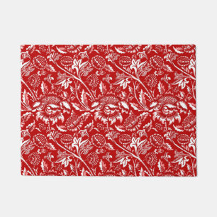 William Morris Sunflower, Deep Red en White Deurmat
