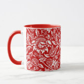 William Morris Sunflower, Deep Red en White Mok (Links)