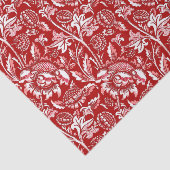 William Morris Sunflower, Deep Red en White Tissuepapier (Detail)