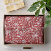 William Morris Sunflower, Deep Red en White Tissuepapier (Geschenk)