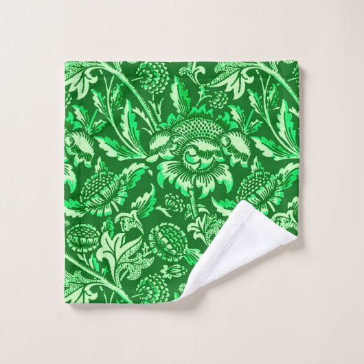 William Morris Sunflower, Emerald Green Bad Handdoek (Wasdoekje)