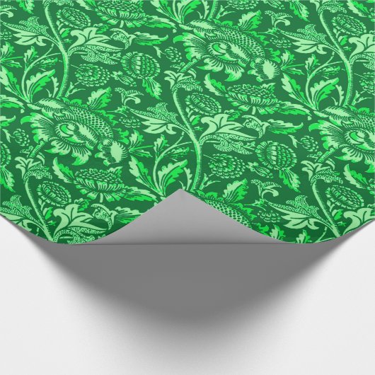 William Morris Sunflower, Emerald Green Cadeaupapier (Hoek)