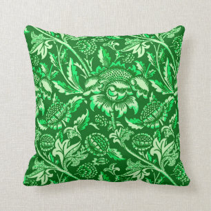 William Morris Sunflower, Emerald Green Kussen