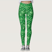 William Morris Sunflower, Emerald Green Leggings (Voorkant)