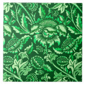 William Morris Sunflower, Emerald Green Tegeltje (Voorkant)