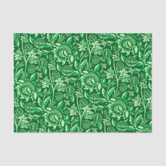 William Morris Sunflower, Emerald Green Tissuepapier (Voorkant)