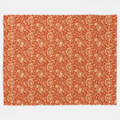 William Morris Sunflower, Mandarin Oranje Fleece Deken (Voorkant (Horizontaal))