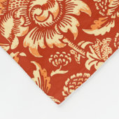 William Morris Sunflower, Mandarin Oranje Fleece Deken (Hoek)