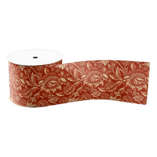 William Morris Sunflower, Mandarin Oranje Grosgrain Lint