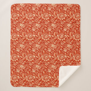 William Morris Sunflower, Mandarin Oranje Sherpa Deken