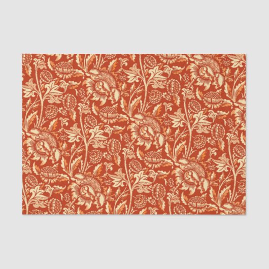 William Morris Sunflower, Mandarin Oranje Tissuepapier (Voorkant)