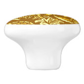 William Morris Sunflower, Mustard Gold & Yellow Keramische Knop (Zijkant)