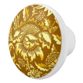 William Morris Sunflower, Mustard Gold & Yellow Keramische Knop (Rechts)