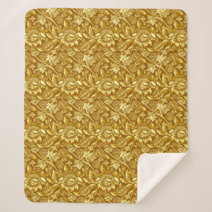 William Morris Sunflower, Mustard Gold & Yellow Sherpa Deken