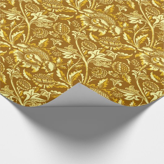 William Morris Sunflower, Mustard Yellow Cadeaupapier (Hoek)