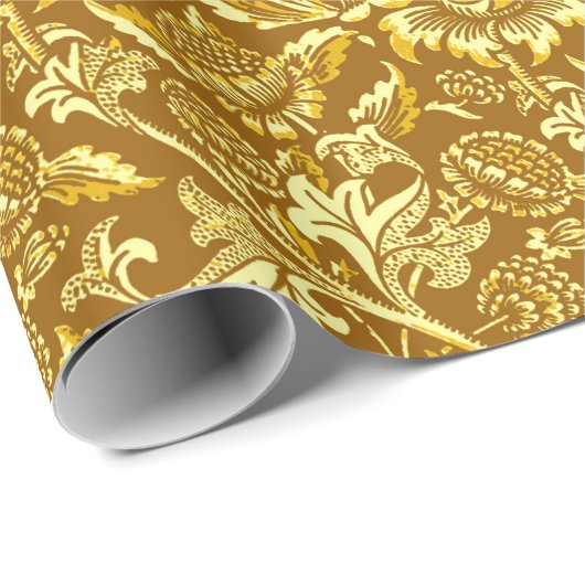 William Morris Sunflower, Mustard Yellow Cadeaupapier (Rol Hoek)