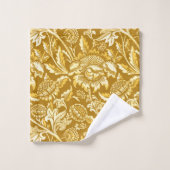 William Morris Sunflower, Mustard Yellow / Gold Bad Handdoek (Wasdoekje)