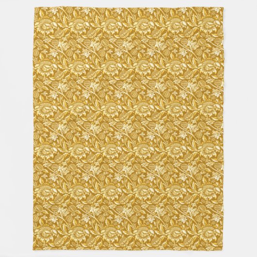 William Morris Sunflower, Mustard Yellow / Gold Fleece Deken (Voorkant)