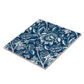 William Morris Sunflower, Navy Blue en White Tegeltje (Zijkant)