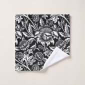 William Morris Sunflower, zwart en wit Bad Handdoek (Wasdoekje)