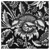 William Morris Sunflower, zwart en wit Stof (Close Up)