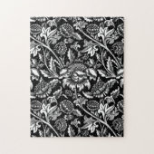 William Morris Sunflower, zwart, wit en grijs Legpuzzel (Verticaal)