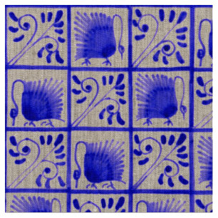 William Morris Swans blauw patroon middeleeuws Stof