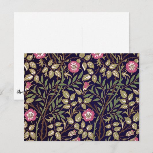 William Morris Sweet Briar Floral Art Briefkaart (Voorkant / Achterkant)