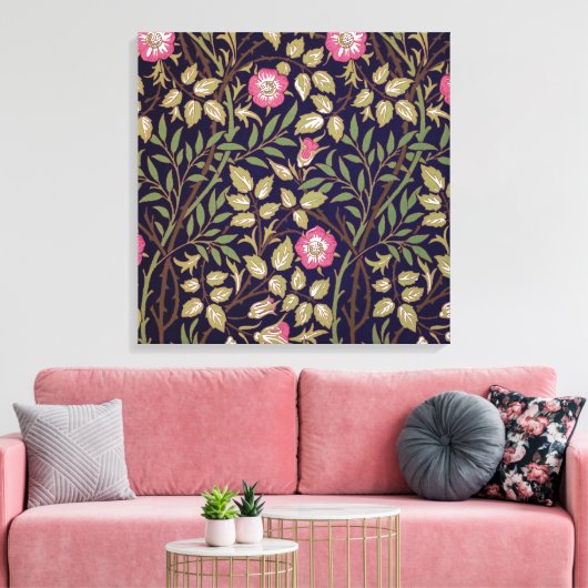 William Morris Sweet Briar Floral Art Canvas Afdruk (Insitu (Woonkamer))