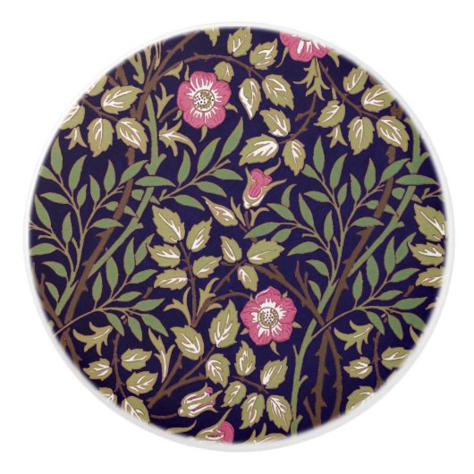 William Morris Sweet Briar Floral Art Keramische Knop (Voorkant)